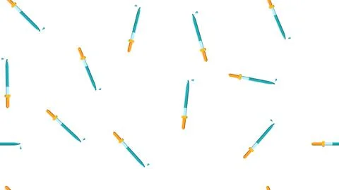 Seamless pattern texture of endless repeating scientific medicine droppers pi Stock Illustration