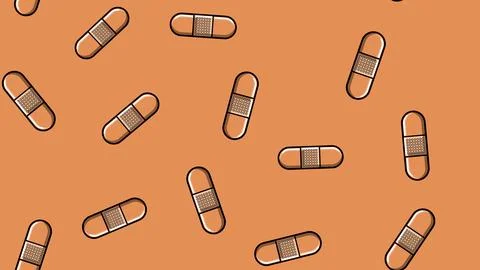Seamless pattern texture of endless repetitive corporal medical pharmacologic 스톡 일러스트