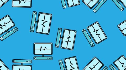Seamless pattern texture of endless repetitive scientific medicine with a pul Stock Illustration