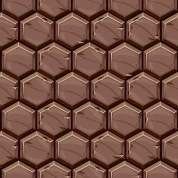 Seamless pattern texture of hexagonal stone tiles. Stock Illustration