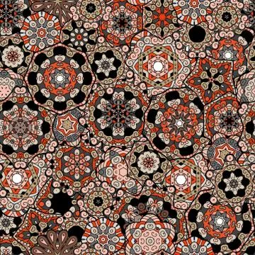 Seamless pattern texture. Indian, arabic, turkish style elements. Vintage vector Stock Illustration