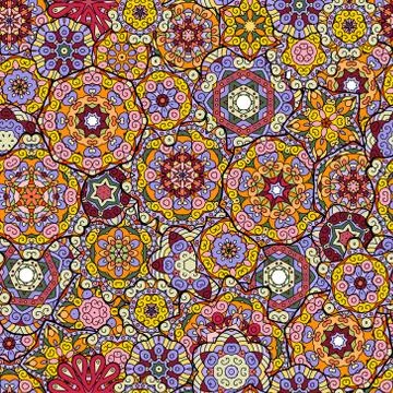 Seamless pattern texture. Indian, arabic, turkish style elements. Vintage vector Illustrazione stock