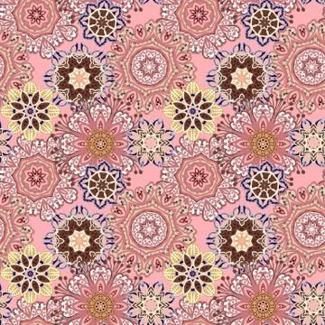 Seamless pattern texture. Indian, arabic, turkish style elements. Vintage vector Illustrazione stock