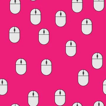 Seamless pattern, texture of modern digital wireless white two-button compute Stockillustratie