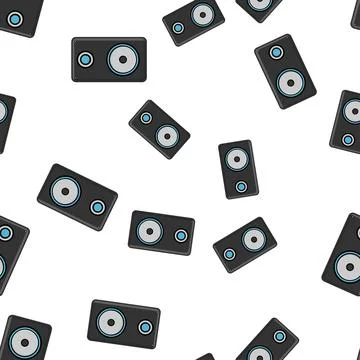 Seamless pattern, texture of modern musical black speakers for playing music  イラスト素材