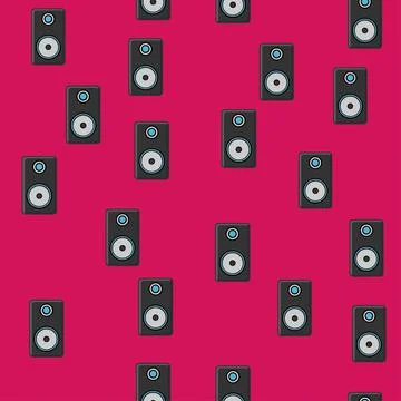 Seamless pattern, texture of modern musical black speakers for playing music  イラスト素材