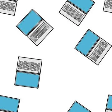 Seamless pattern, texture of modern powerful digital computer mobile laptops  Illustrazione stock