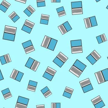 Seamless pattern, texture of modern powerful digital computer mobile laptops  스톡 일러스트