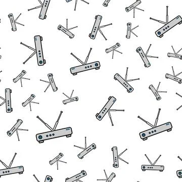 Seamless pattern, texture of modern powerful digital wireless white wi-fi rou 스톡 일러스트