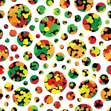 Seamless pattern texture with multi-colored large and small colored circles イラスト素材