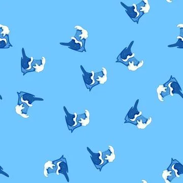 Seamless pattern texture ocean waves cartoon vector 스톡 일러스트
