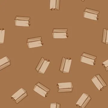 Seamless pattern texture paper lunch bag cartoon vector イラスト素材