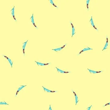 Seamless pattern texture peacock feather cartoon vector Stock Illustration