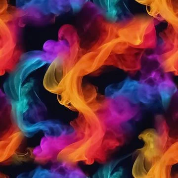 Seamless pattern with texture of pink, blue, orange smoke, fog, clouds 스톡 일러스트