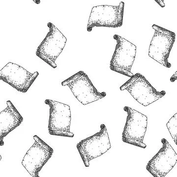 Seamless pattern texture scroll paper sketch hand drawn Illustrazione stock