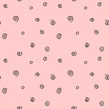 Seamless pattern texture of simple elements spirals helixes on pink backgroun Illustrazione stock