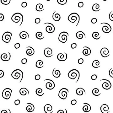 Seamless pattern texture of simple elements spirals helixes on white backgrou Illustrazione stock