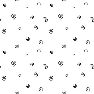 Seamless pattern texture of simple elements spirals helixes on white backgrou イラスト素材