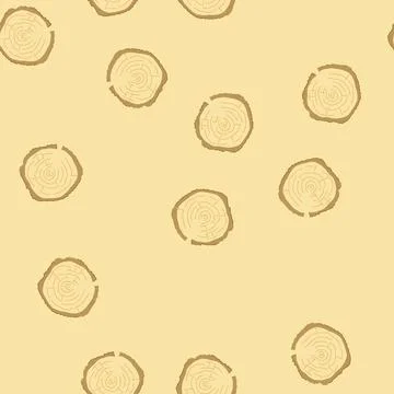 Seamless pattern texture wood circle cartoon vector Stockillustratie