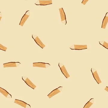 Seamless pattern texture wood log cartoon vector Stock Illustration