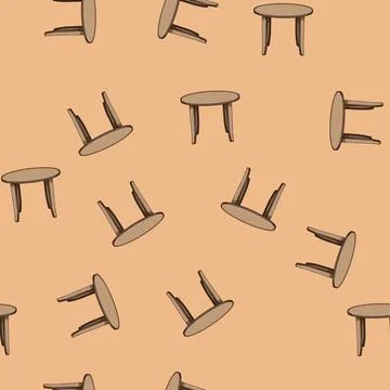 Seamless pattern texture wooden table cartoon vector 库存插图