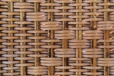 Seamless pattern texture of woven rattan. Textured of the rattan basket. Stock Photos