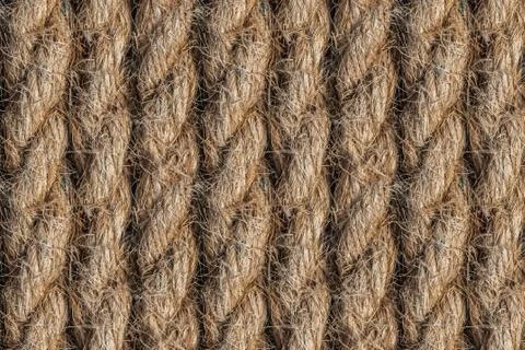 Seamless pattern texture of yellow natural flax rope Fotos Stock