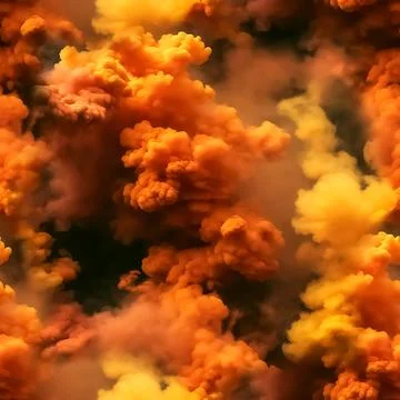 Seamless pattern with texture of yellow, orange smoke, fog, clouds Stock Illustration