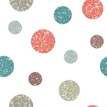 Seamless pattern with textured grunge circles, pattern for fabric, paper wrap Stock Illustration