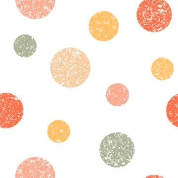 Seamless pattern with textured grunge circles, pattern for fabric, paper wrap Stock Illustration