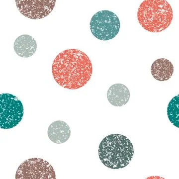 Seamless pattern with textured grunge circles, pattern for fabric, paper Stock Illustration