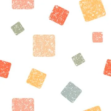 Seamless pattern with textured grunge square, pattern for fabric, paper wrapp Stock Illustration