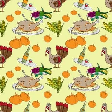 Seamless Pattern for Thanksgiving Holiday 1 Stock Illustration
