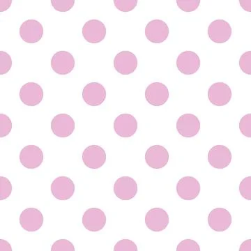 Seamless pattern of their large pink dots on a white background. Stock Illustration