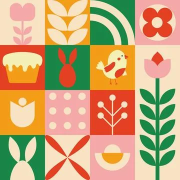 Seamless pattern on the theme of Happy Easter Stockillustratie