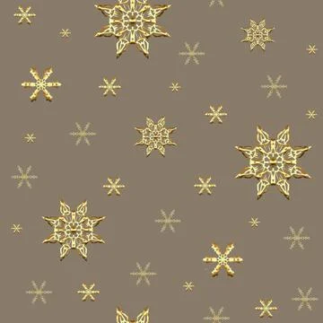 Seamless pattern on the theme of the new year and Christmas with snowflakes.. Stock Illustration