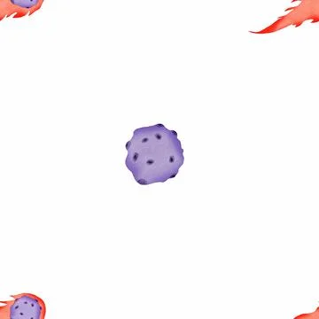 Seamless pattern on the theme of space. cartoon comet planet, meteorite. baby Stock Illustration