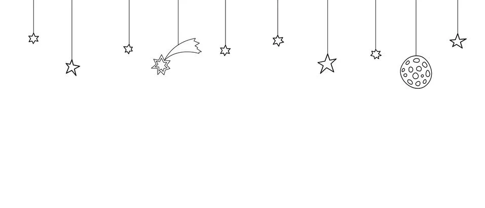 Seamless pattern on theme of space, cosmos, UFO. Background with simple conto Stock Illustration