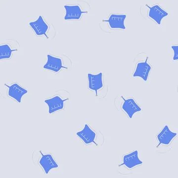 Seamless pattern therapy iv drip bag cartoon vector イラスト素材