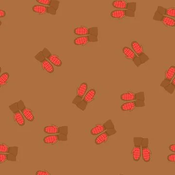 Seamless pattern thermal gloves heated cartoon vector 库存插图