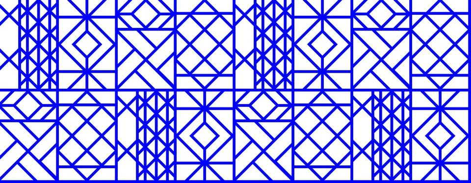 Seamless pattern of thick blue lines on a white background Stock Illustration
