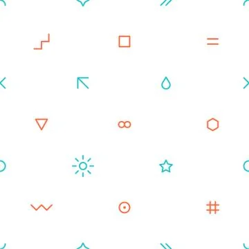 Seamless pattern in thin flat style Stock-Illustration