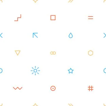 Seamless pattern in thin flat style Illustrazione stock