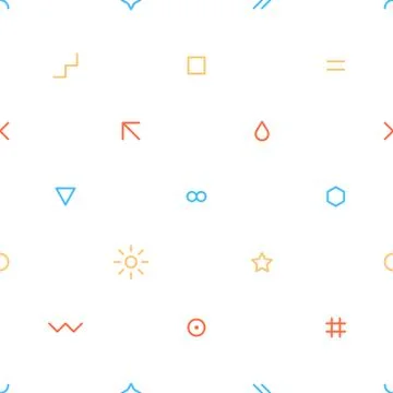 Seamless pattern in thin flat style Illustrazione stock