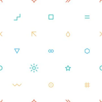 Seamless pattern in thin flat style Stock Illustration