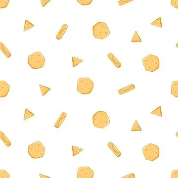 Seamless pattern of thin pancakes. Vector illustration whole pancake, a pan.. Stock Illustration