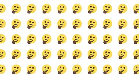 Seamless Pattern of Thinking Face Emojis Isolated on White Background for C.. Stock Illustration