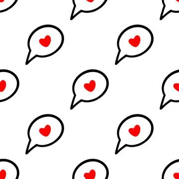 Seamless pattern of thinking heart icon Stock Illustration