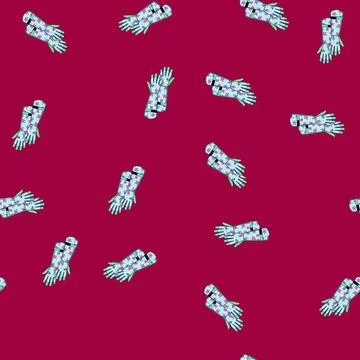 Seamless pattern thornproof garden glove cartoon vector Stock Illustration