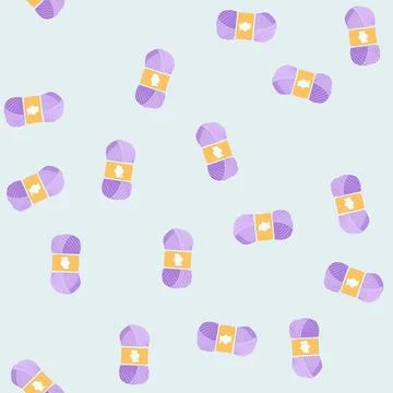 Seamless pattern thread yarn wool cartoon vector 库存插图